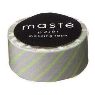 MASTÉ Washi-Tape Neon Yellow Stripes Black Masté