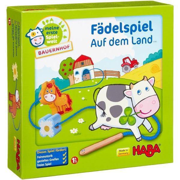 HABA | Meine erste Spielwelt Bauernhof: Fädelspiel auf dem Land Yellow Green HABA