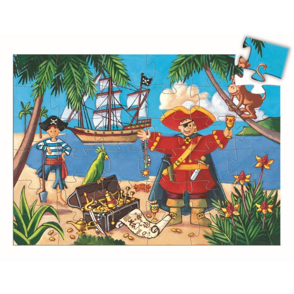 Formen Puzzle: The pirate and his treasure - 36 Stk. von DJECO Brown Djeco