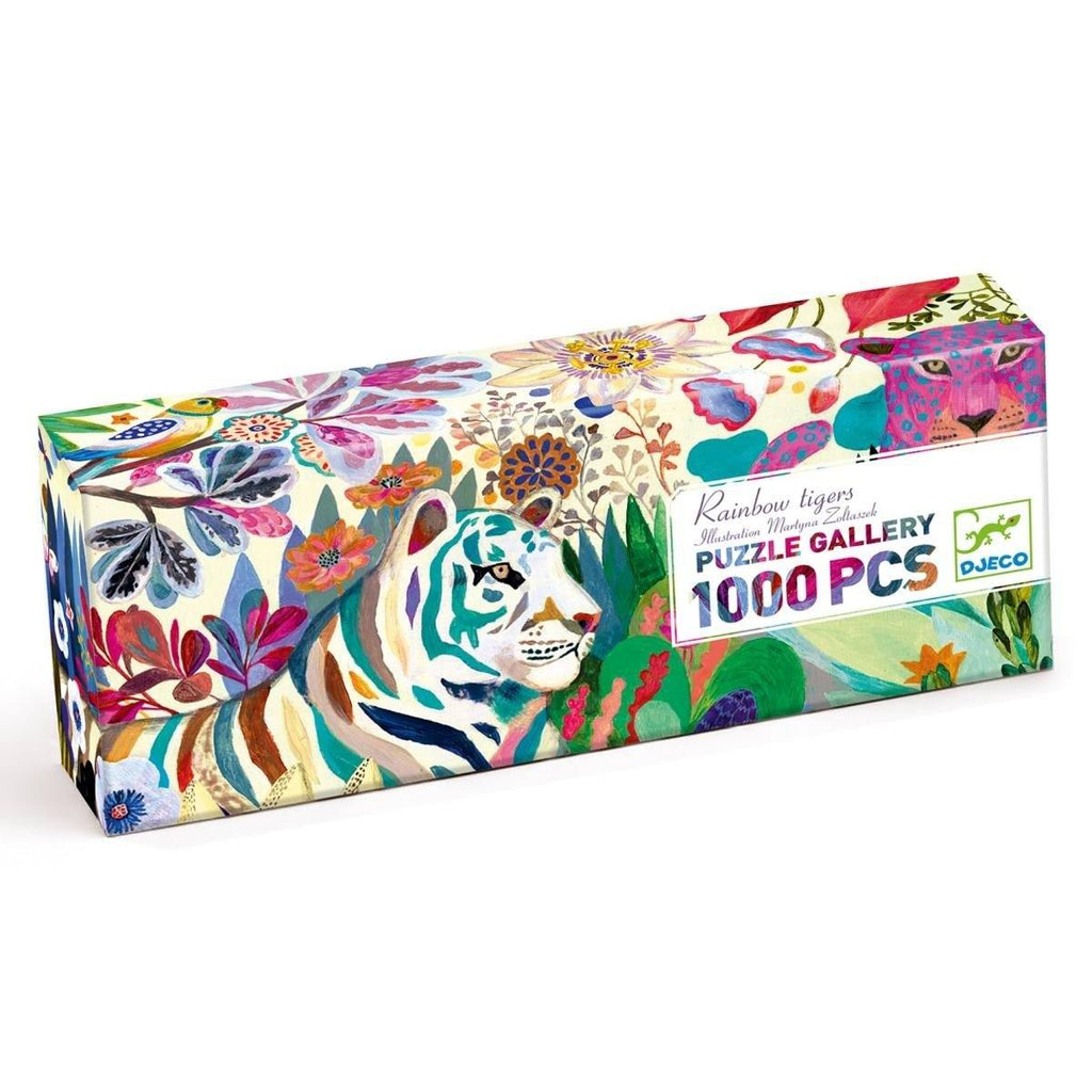 Puzzle Gallerie: Rainbow Tigers - 1000 Stk. von DJECO Forest Green Djeco