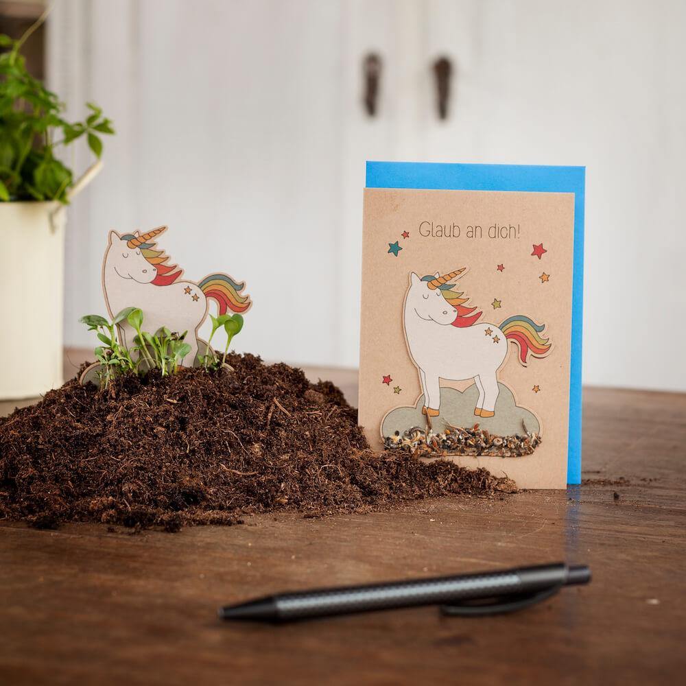 Saatsteckerkarte - Glaub an dich Tan Die Stadtgärtner