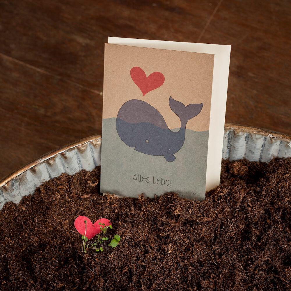 Grußkarte - Alles Liebe! Rosy Brown Die Stadtgärtner