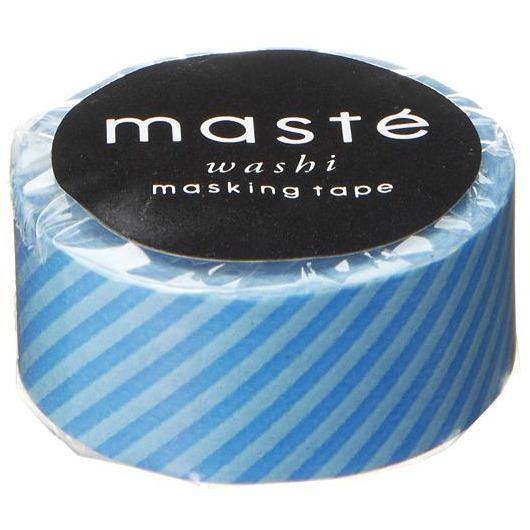 MASTÉ Washi-Tape Neon Blue Stripes Basic Steel Blue Masté