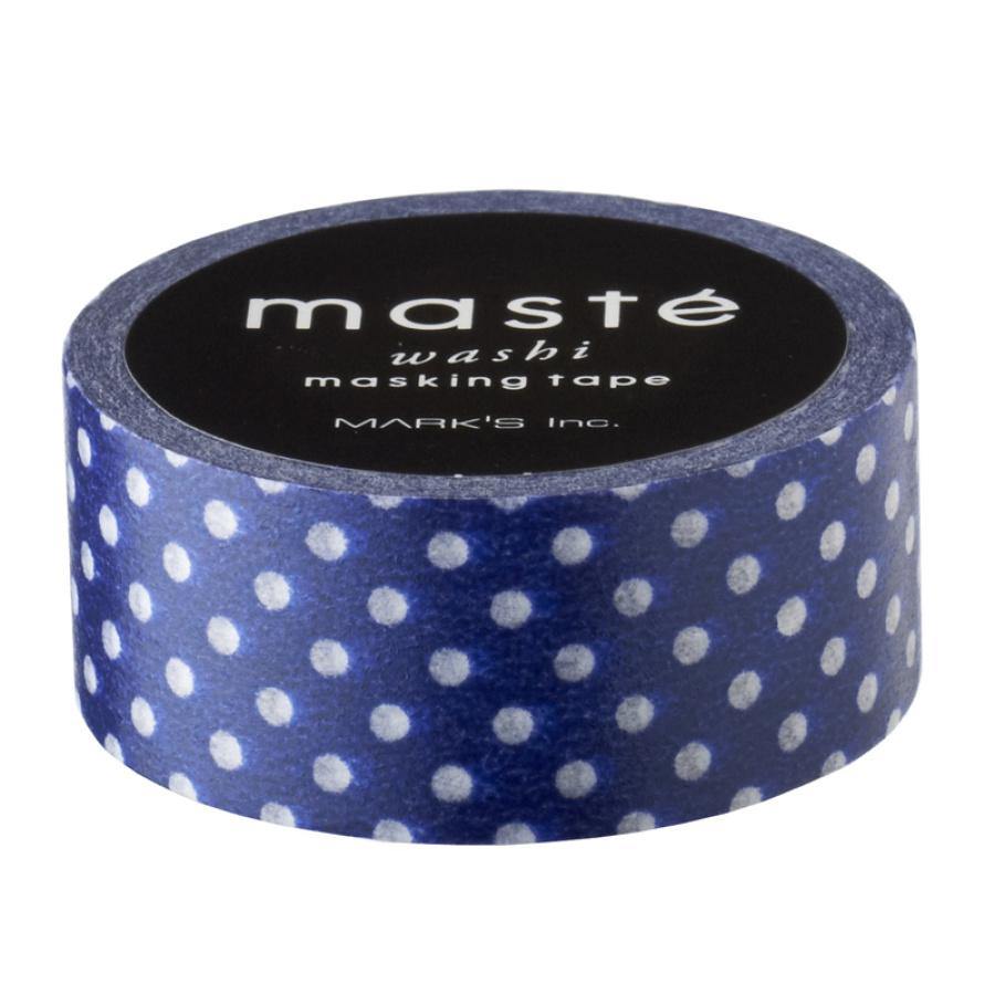 MASTÉ Washi-Tape Navy Polka Dots Midnight Blue Masté