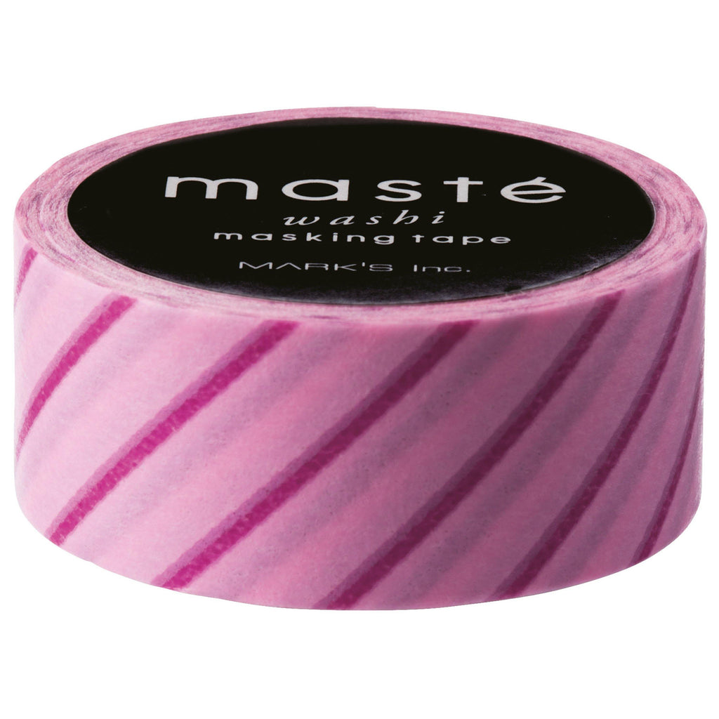MASTÉ Washi-Tape Neon Purple Stripe Basic Dim Gray Masté