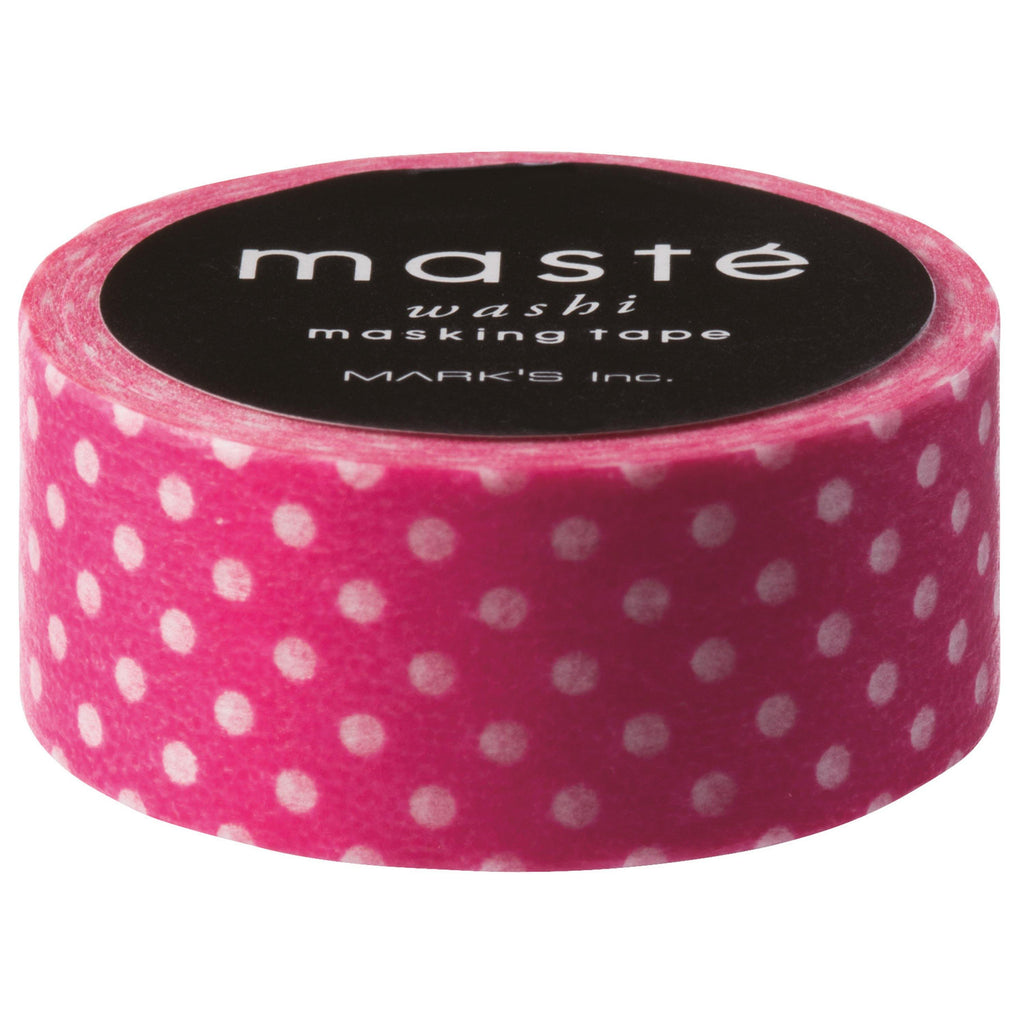 MASTÉ Washi-Tape Pink Dots Maroon Masté