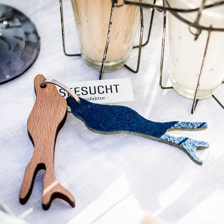 Schlüsselanhänger Bodensee - Holz+Filz Midnight Blue Seesucht