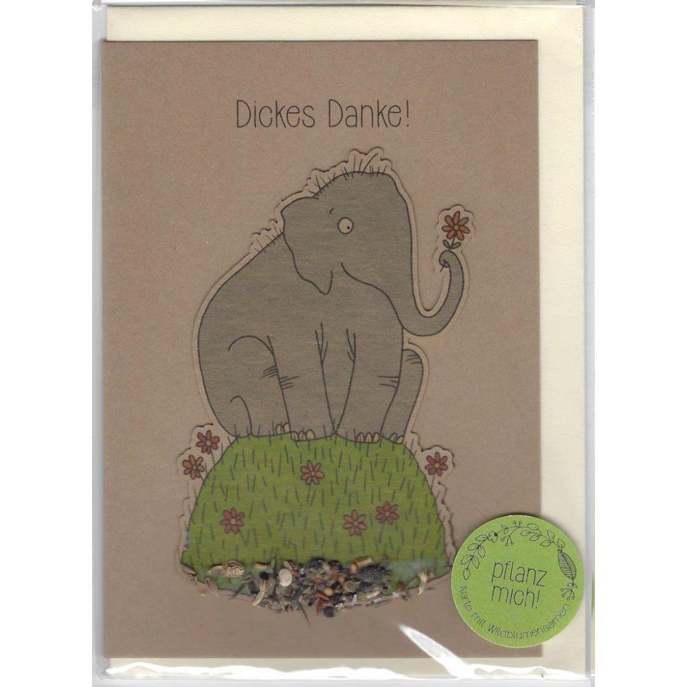Saatsteckerkarte - Dickes Danke Dim Gray Die Stadtgärtner