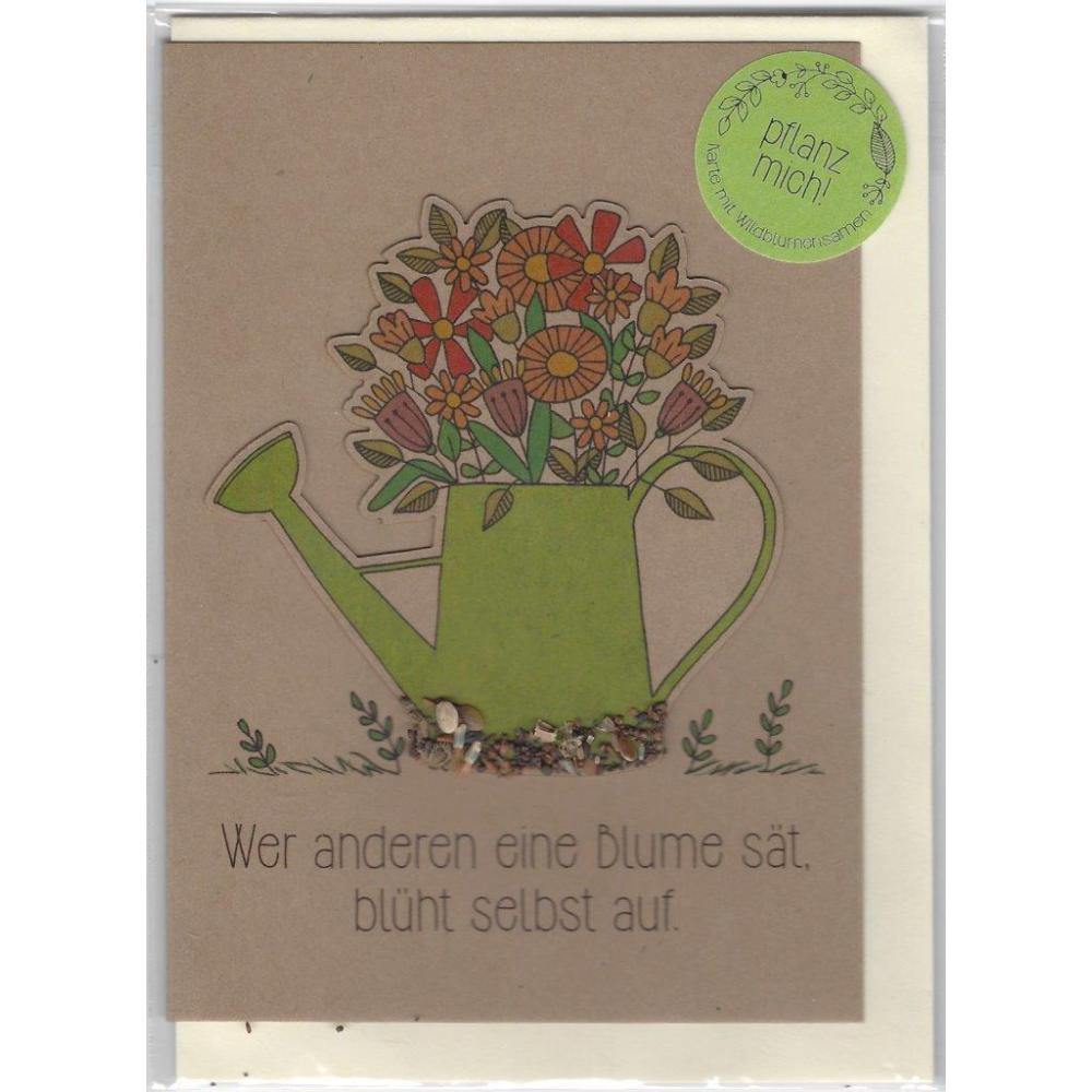 Saatsteckerkarte - Wer anderen eine Blume sät Olive Drab Die Stadtgärtner