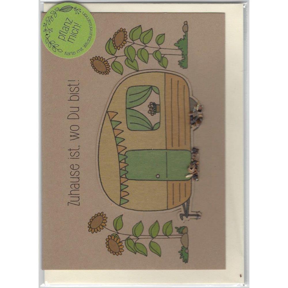 Saatsteckerkarte - Zuhause ist wo du bist Dim Gray Die Stadtgärtner