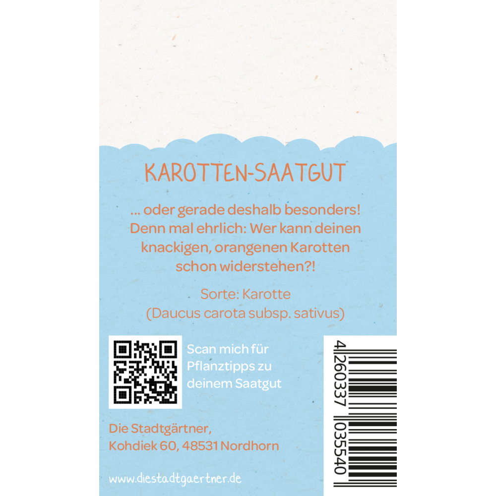 Saatgrüße - Ich mag dich mit all deinen Karotten Light Blue Die Stadtgärtner