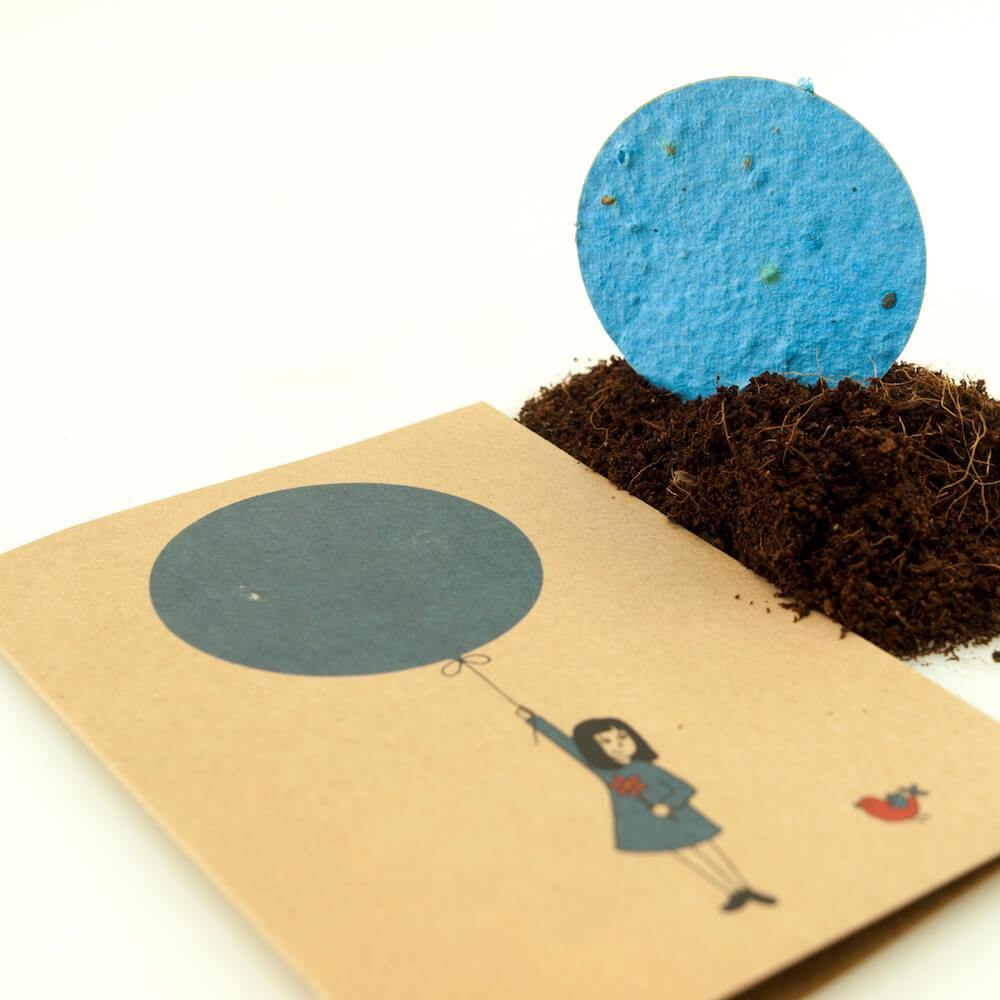 Grußkarte - Ballonflug Light Goldenrod Die Stadtgärtner