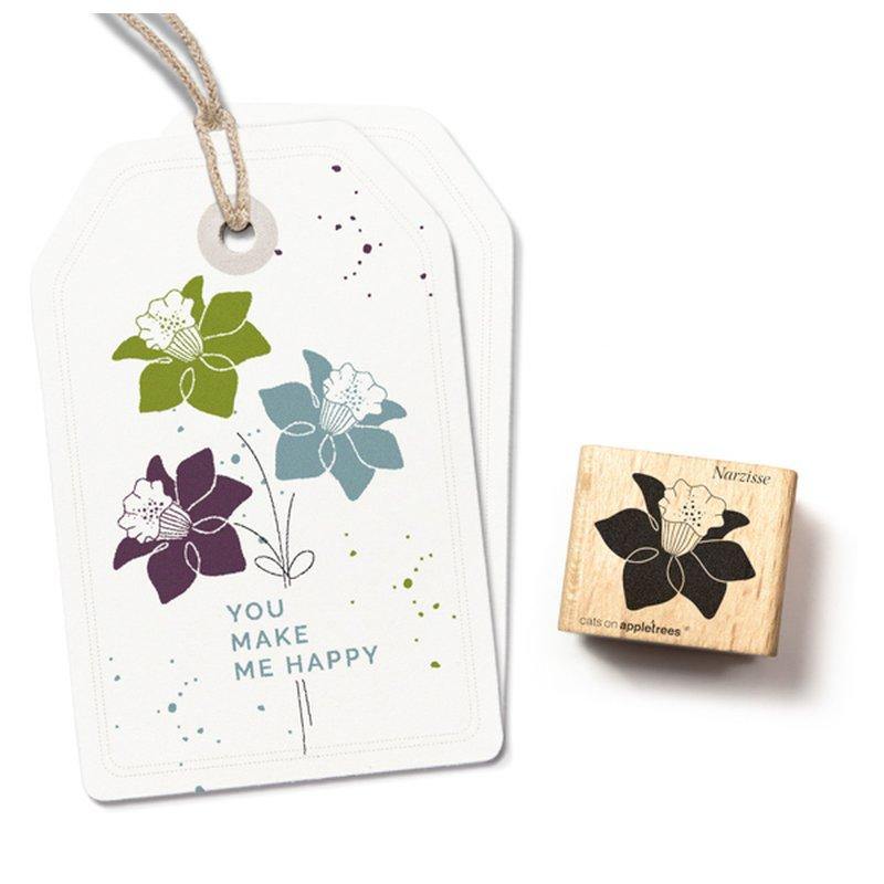 Stempel Blüte 27 Narzisse 2 gefüllt Bisque catsonappletrees