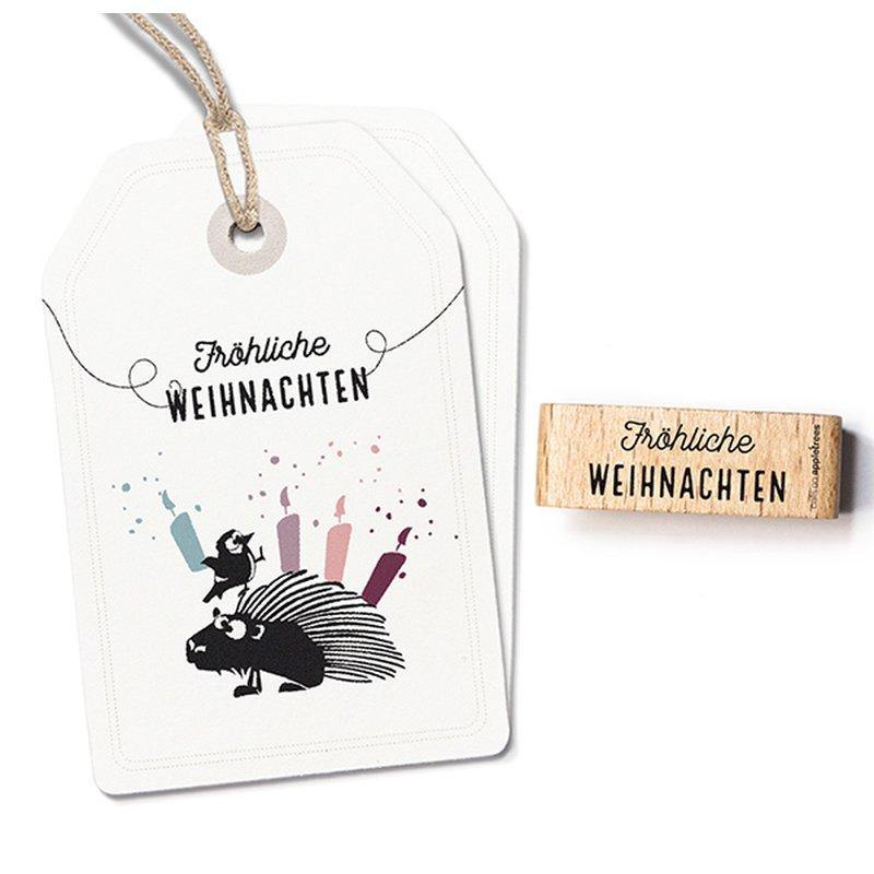 Stempel Fröhliche Weihnachten 1 Bisque catsonappletrees