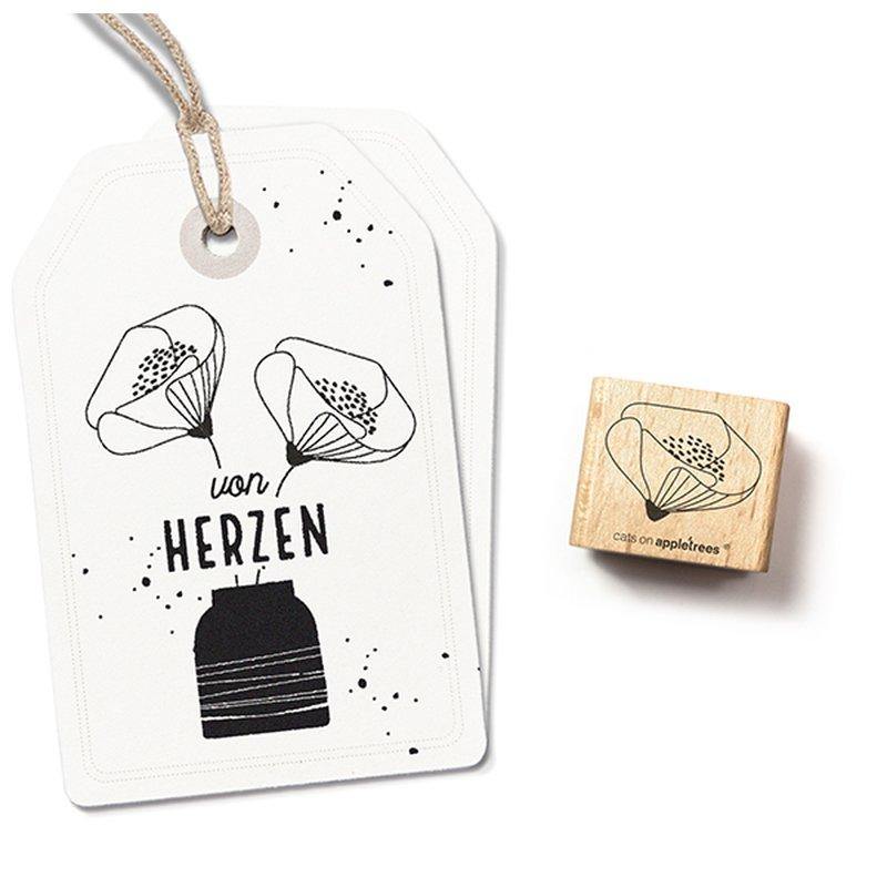Stempel Mohnblüte Wheat catsonappletrees