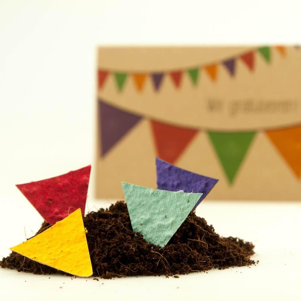 Grußkarte - Wir Gratulieren Dark Khaki Die Stadtgärtner