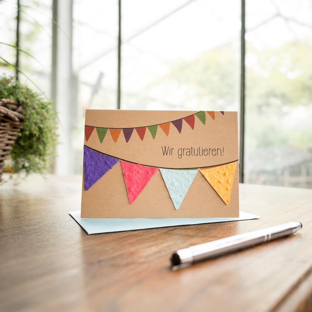 Grußkarte - Wir Gratulieren White Smoke Die Stadtgärtner